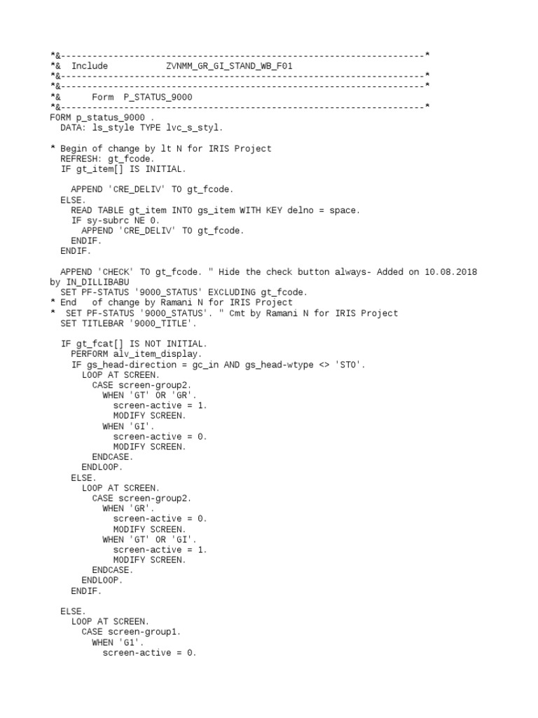 SAP IRIS Project Form Handling | PDF | Computer Programming | Computing