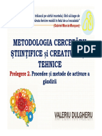 Tema 4. Prelegere 2. Metodologia Creativității Tehnice, Metode Și Procedee de Activare A Gândirii546513802