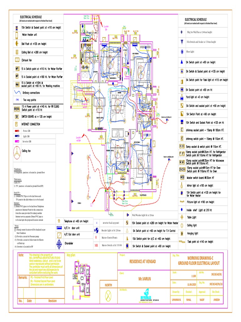 Ground Floor Electrical Layout Plan | PDF | Components | Electromagnetism