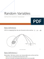 Random Variables: Instructor: Shahrokh Farahmand