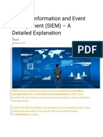 Security Information and Event Management (SIEM) - A Detailed Explanation