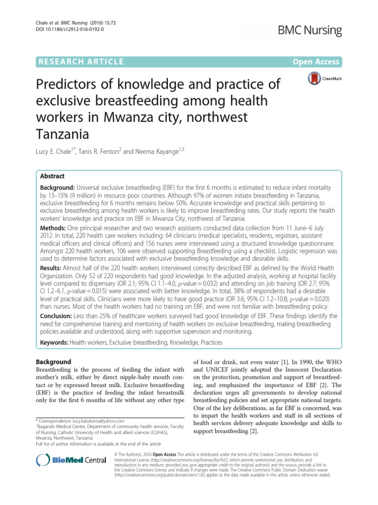 Predictors of Knowledge and Practice of Exclusive Breastfeeding Among ...