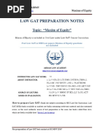 Law Gat Preparation Notes: Topic: "Maxim of Equity"