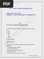 GAT - General (Analytical Reasoning Section) : CA AC BC AC