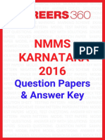 NMMS Karnataka Question Papers Answer Key 2016