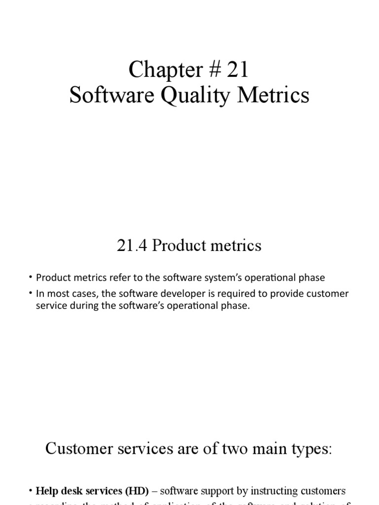 Chapter # 21 Software Quality Metrics | PDF | Software Engineering ...