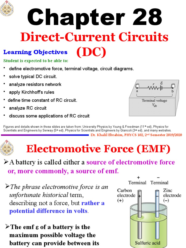DC Circuits: EMF, Kirchhoff's Rules, RC Circuits | PDF | Voltage ...
