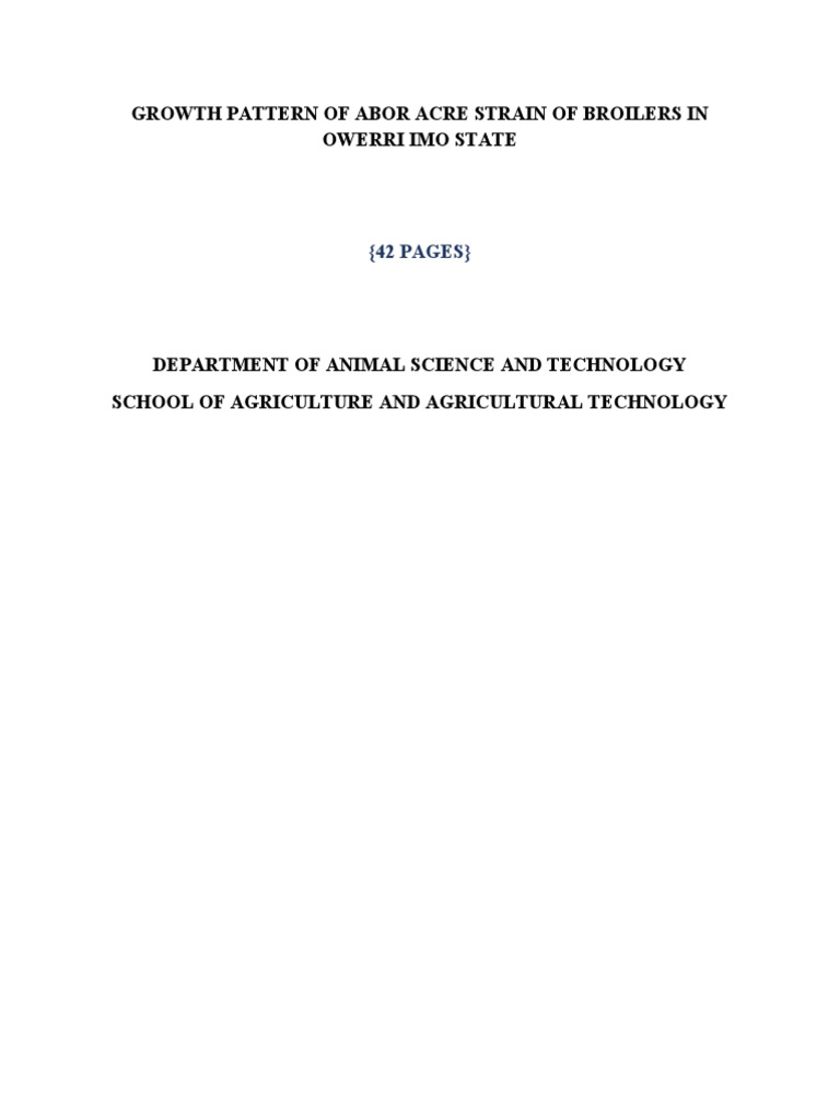 Arbor Acre Broiler Growth Patterns | PDF | Broiler | Poultry