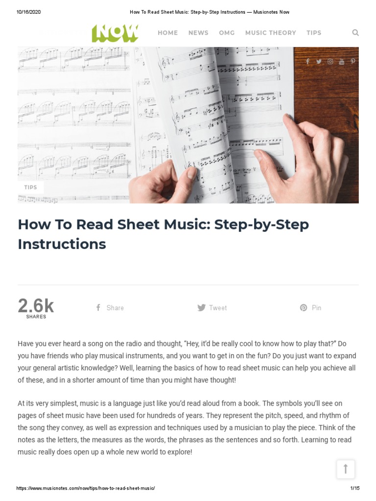 How To Read Sheet Music - Step-by-Step Instructions - Musicnotes Now