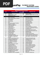 Payment System Response Codes