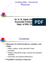 Describing Data Numerically: Measures of Central Tendency, Variation and Shape