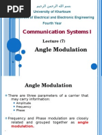 Communication Systems I: Angle Modulation