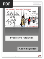 Predictive Analytics: Course Syllabus