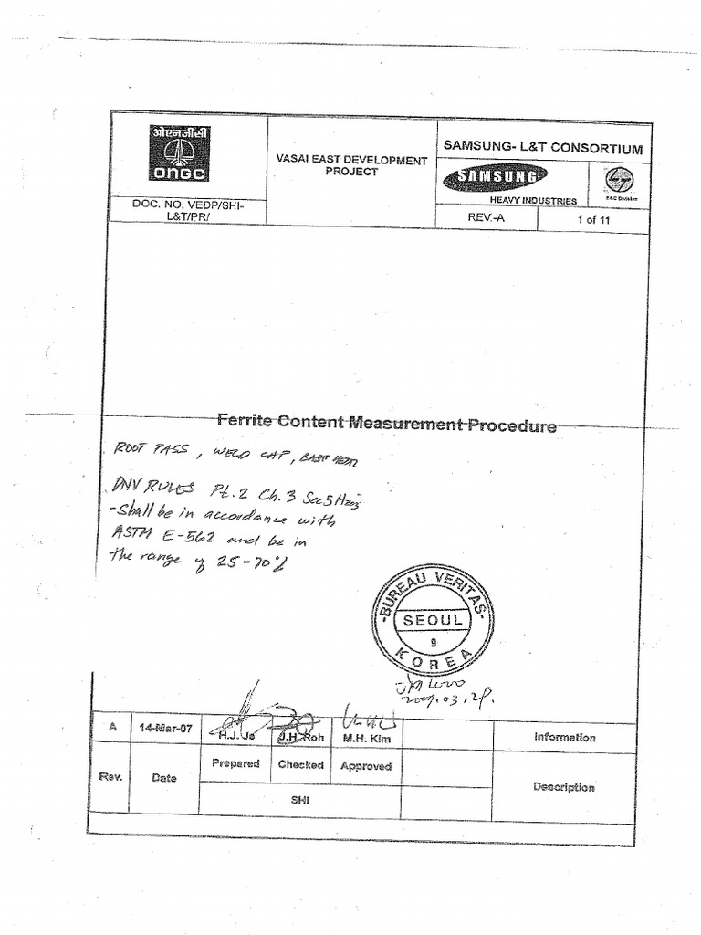Ferrite ContentNDT Procedure PDF