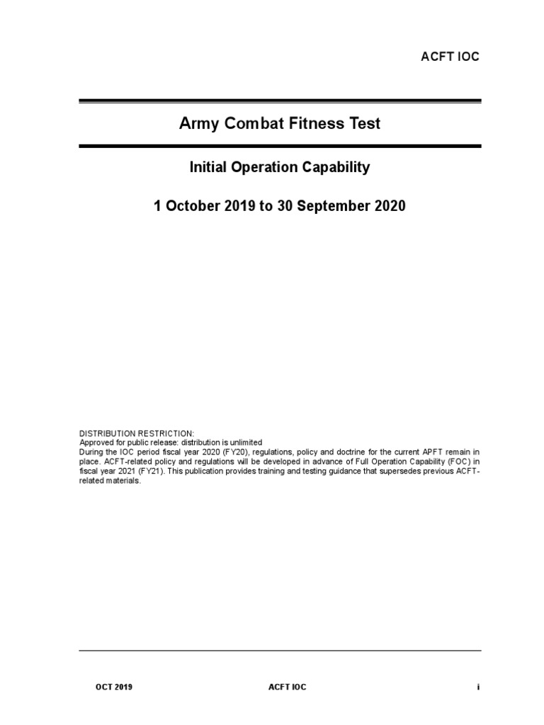 ACFT Implementation Overview | PDF | Sports | Business