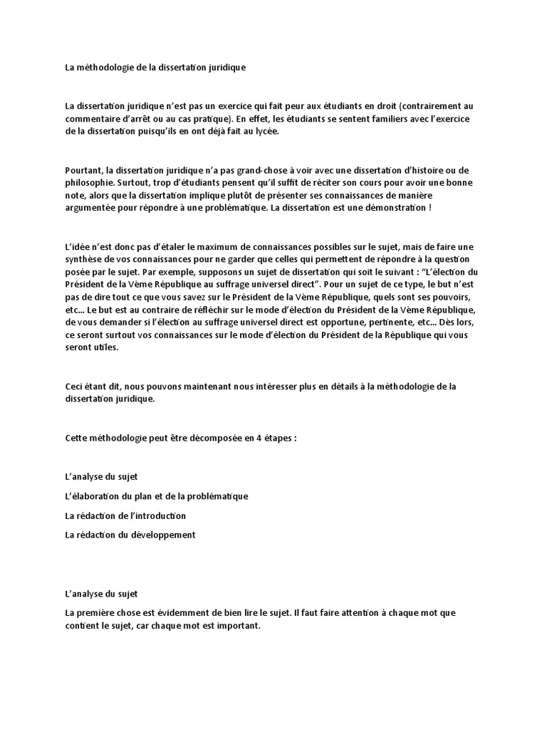 cours de dissertation juridique pdf