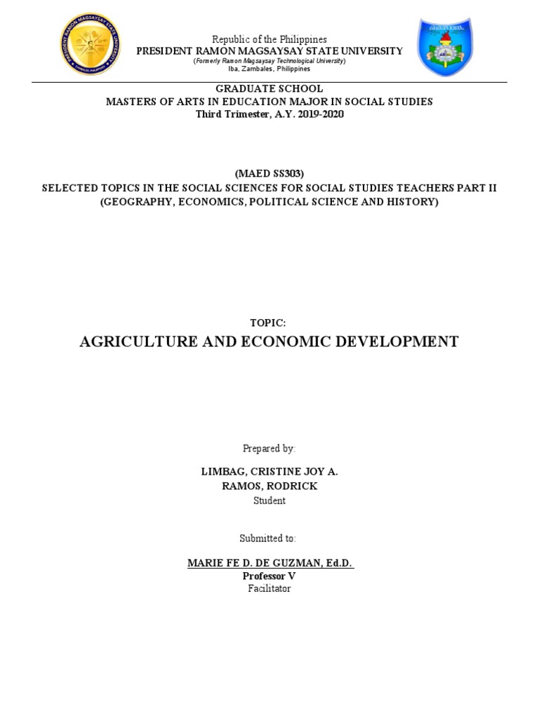 Agriculture and Economic Development: Republic of The Philippines | PDF ...