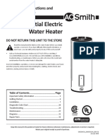 Residential Electric Water Heater: Installa On Instruc Ons and Use & Care Guide