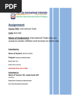 Assignment: Name of Assignment: International Trade How Our