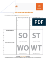 SO ST WO WT: TOWS Strategic Alternatives Worksheet