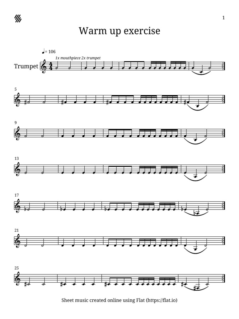 WRP Warm Up Exercise For Trumpet PDF PDF