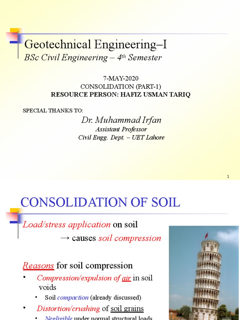 Soil Consolidation in Geotechnical Engineering | PDF | Horticulture And ...