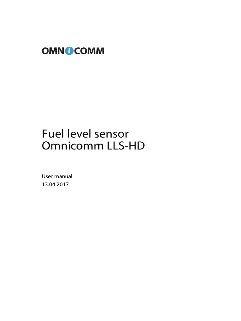 Fuel Level Sensor LLSHD User Manual 13.04.2017 PDF Input/Output Screw