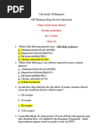 University of Hargeisa GIT Pharmacology Review Questions: Name:aniisa Muse Ahmed Faculty:midwifery ID:1716642 Class:3A