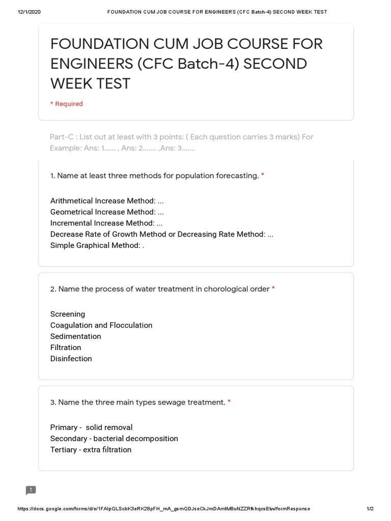 CFC Batch-4 Week 2 Test Overview | PDF
