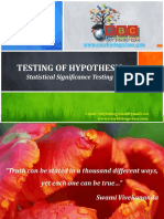 Hypothesis Testing Statistics
