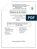 Analyse de La Logistique de L'entreprise S.A.R.L IFRI PDF