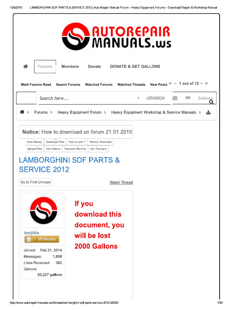 Lamborghini Sprint 674-70 parts catalog in PDF format 
