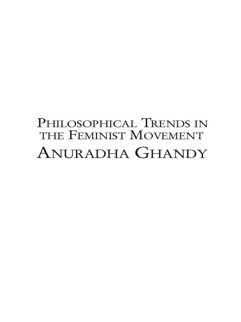 Anuradha Ghandy - Philosophical Trends in The Feminist Movement  PDF 