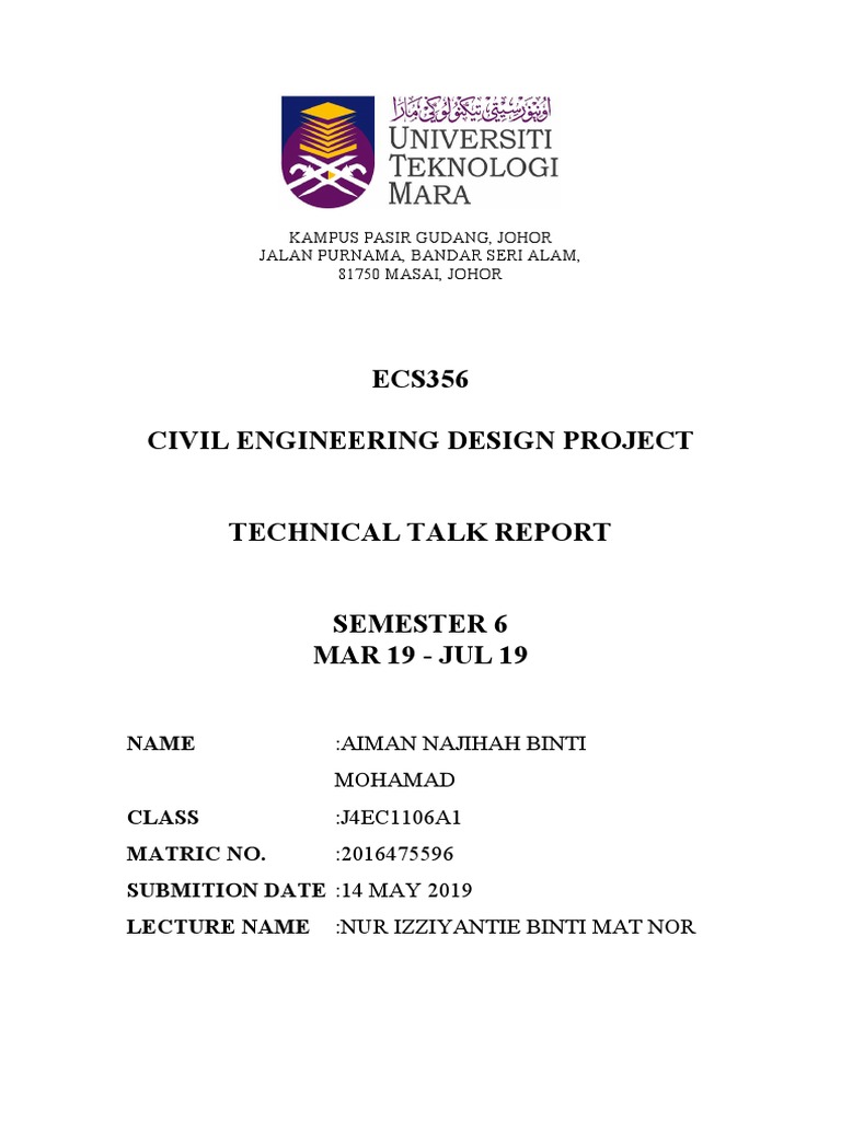 Civil Engineering Technical Talk Report | PDF | Strength Of Materials ...