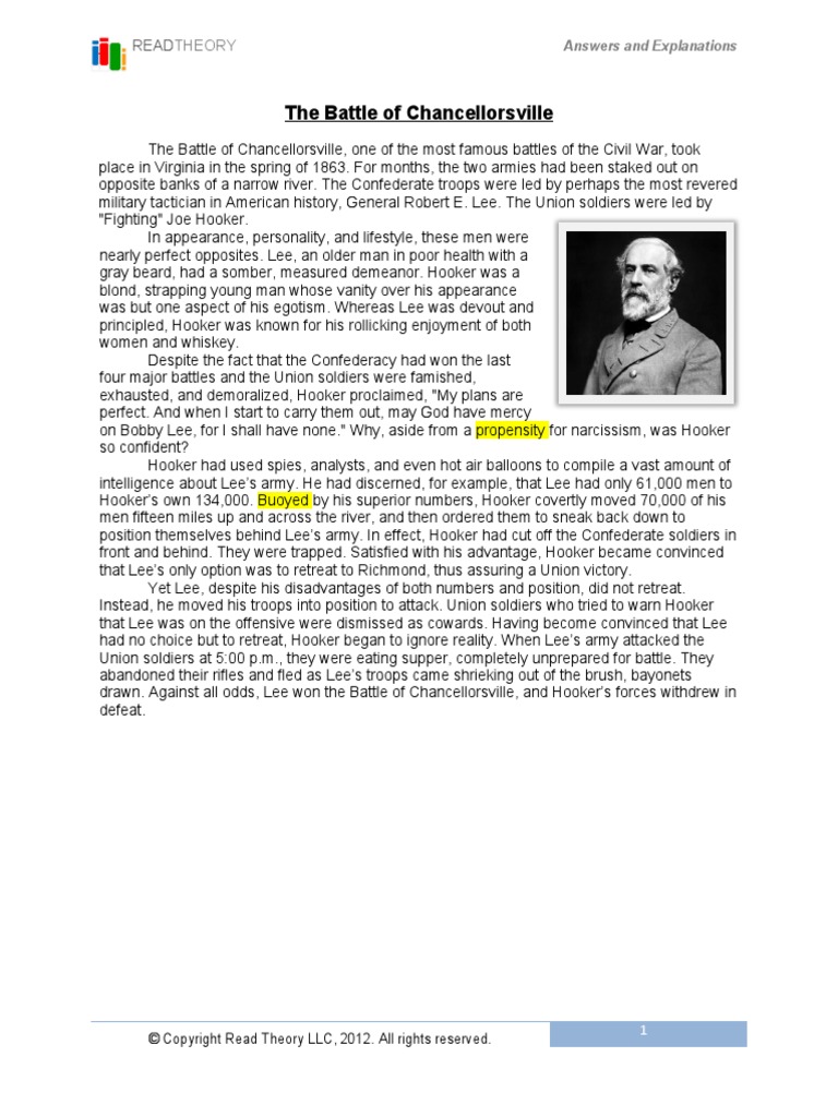 The Battle of Chancellorsville: Theory | PDF | Battle Of ...