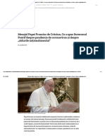 Mesajul Papei Francisc de Crăciun. Ce A Spus Suveranul Pontif Despre Pandemia de Coronavirus Și Despre Zidurile Naţionalismului"