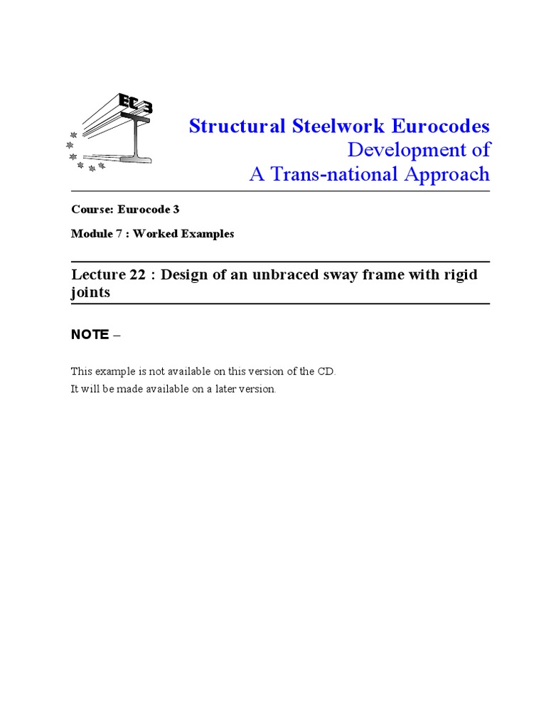 Eurocode 3: Unbraced Sway Frame Design | PDF | Technology & Engineering