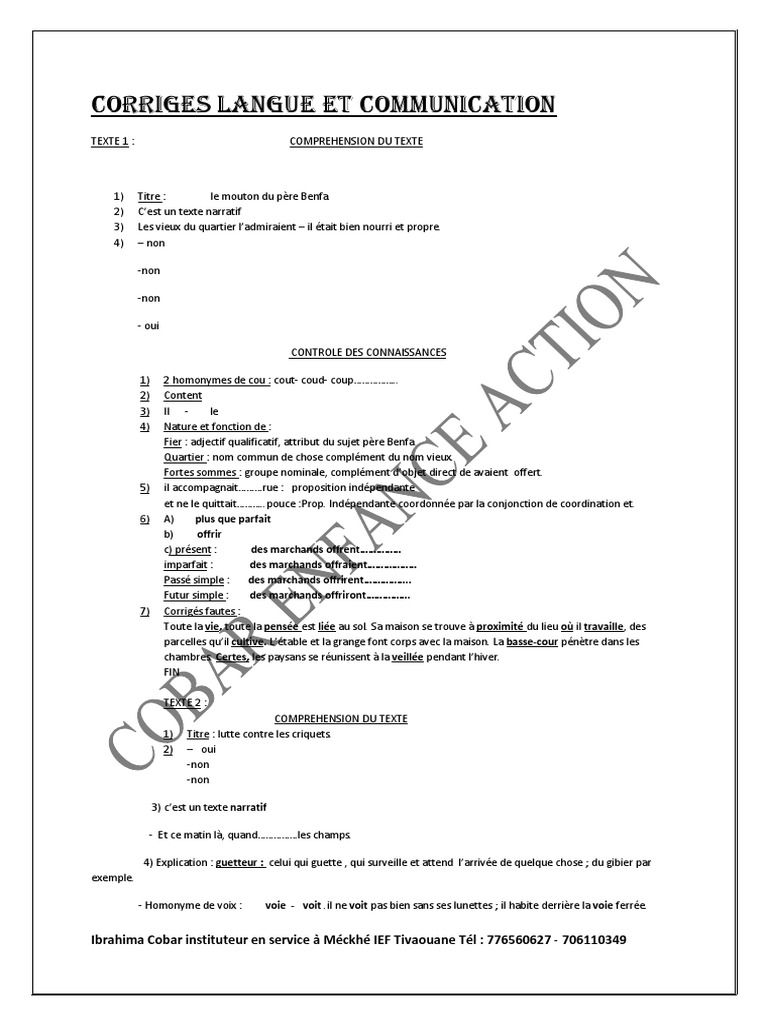 Exercice Homonyme Cm2 Avec Correction CM2 Annale.2 Corrigées PDF | PDF | Clause | Adjectif