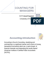 Accounting For Managers: Dr.R.Vasanthagopal University of Kerala