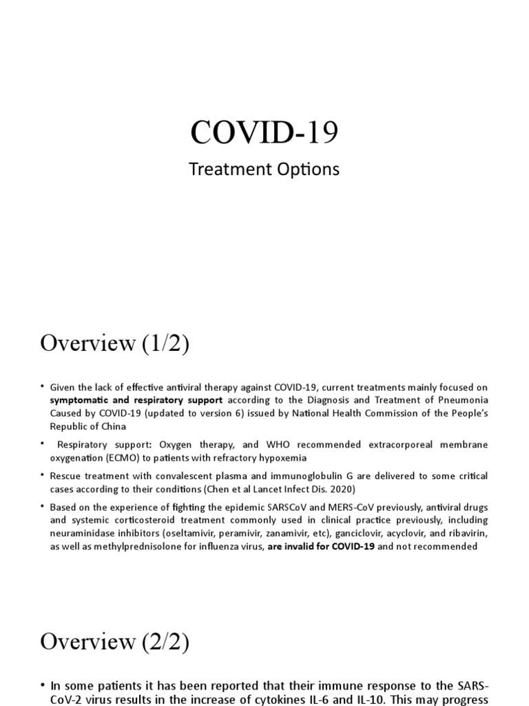 Treatment Review COVID - 19 | PDF | Antiviral Drug | Health Care