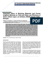 Integrated Effect of Mulching Materials and Furrow Irrigation Methods On Yield and Water Use Efficiency of Onion (Allium Cepa L.) at Amibara, Middle Awash Valley, Ethiopia