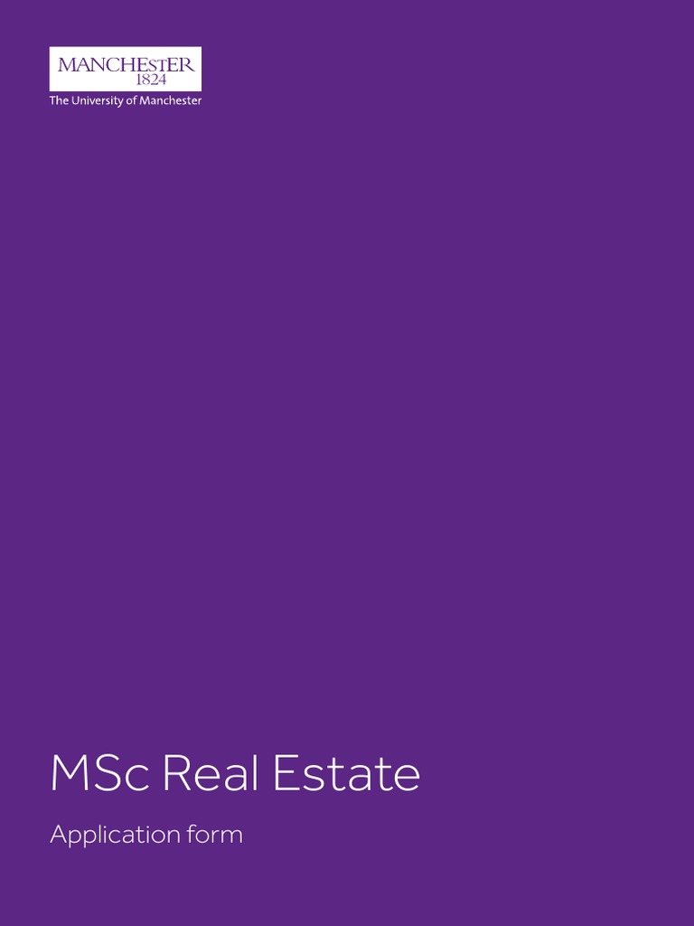 MSC Real Estate Application Form 20200406 PDF Academic Degree