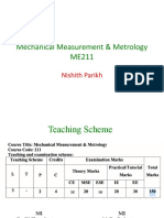 Mechanical Measurement & Metrology ME211: Nishith Parikh