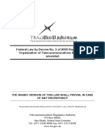 Federal Law by Decree No 3 of 2003 Regarding The Organization of Telecommunications Sector As Amended PDF