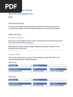 Microsoft Cloud Adoption Plan