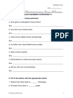 English Grammar Worksheet-3 I. Punctuate The Following Sentences