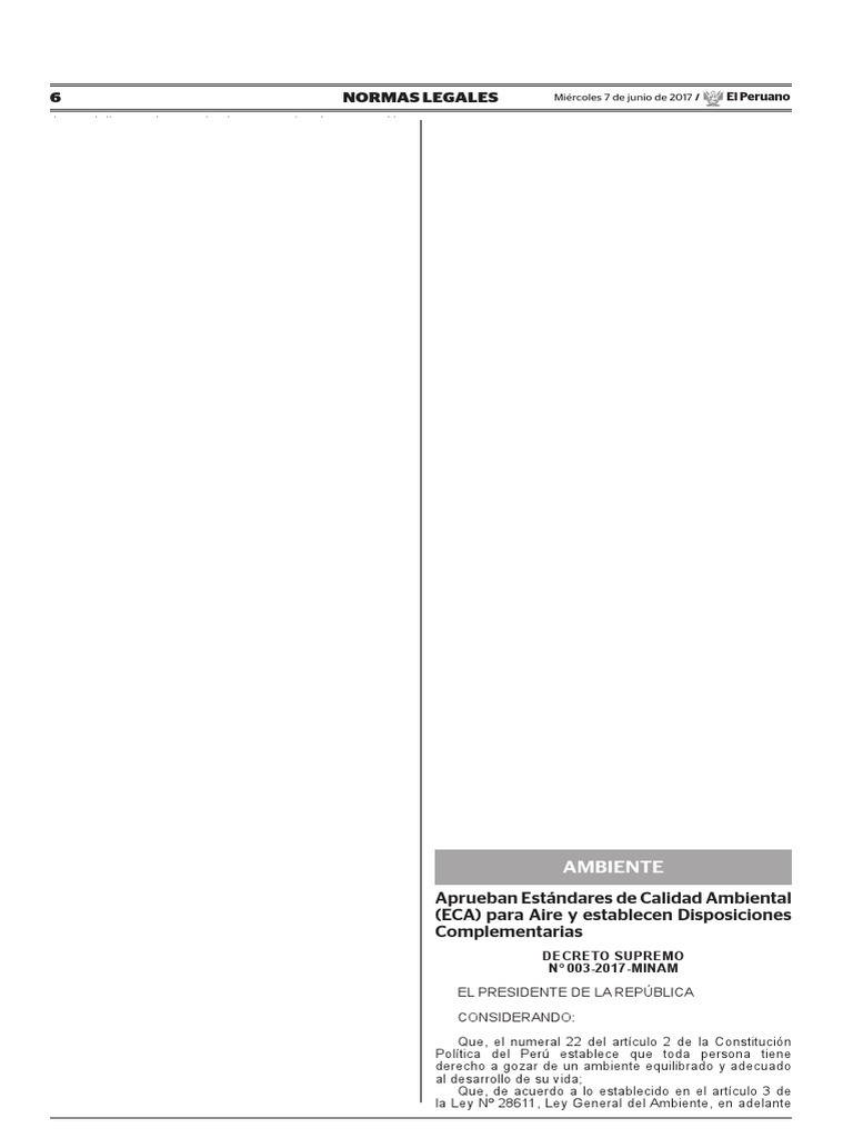 DS 003 2017 Minam PDF | PDF | Perú | Politica Ambiental