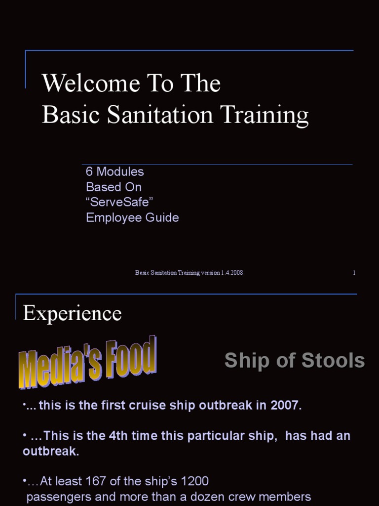 Welcome To The Basic Sanitation Training 6 Modules Based On Servesafe