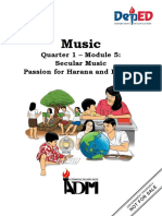 Music: Quarter 1 - Module 5: Secular Music Passion For Harana and Balitaw