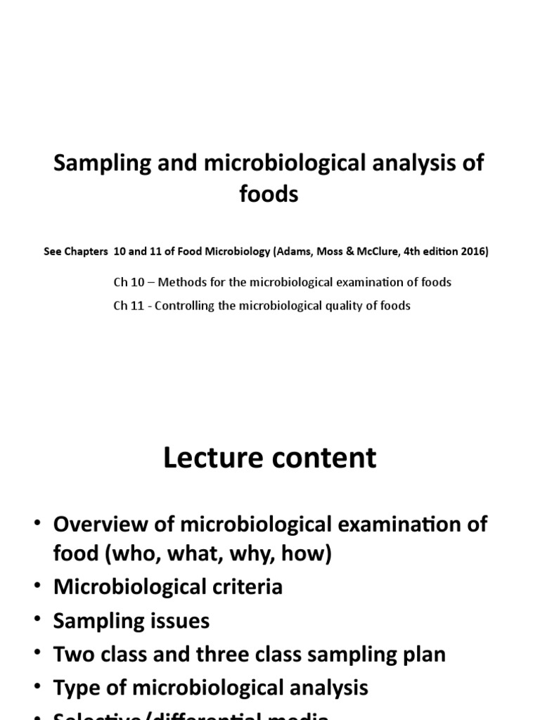 2020 UNSW FOOD 2320/8320 Sampling and Analysis | PDF | Growth Medium ...